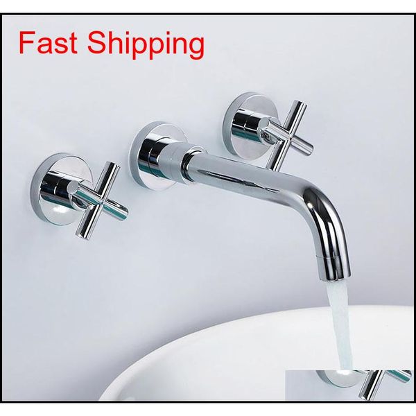 

black brass double handles basin faucet wall mounted chrome bathroom mixer water tap 360 degree rotat qylhlz packing2010