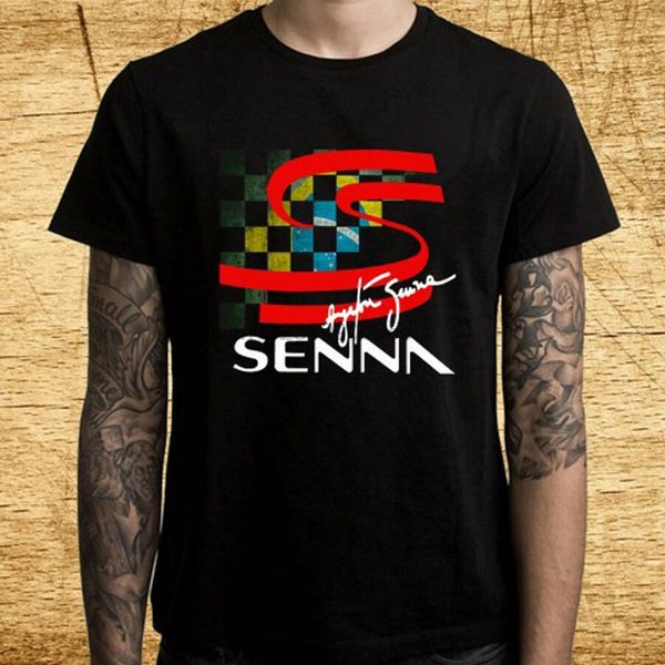 

new ayrton senna brazil racing legend logo mens black t-shirt size s-3xl sport hooded sweatshirt hoodie