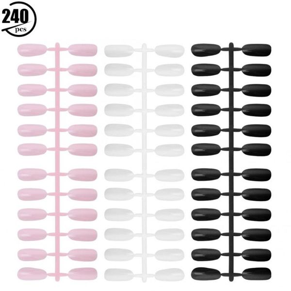 

stickers & decals 240pcs false nail tips art polish color card acrylic practice chart palette gel manicure display board, Black
