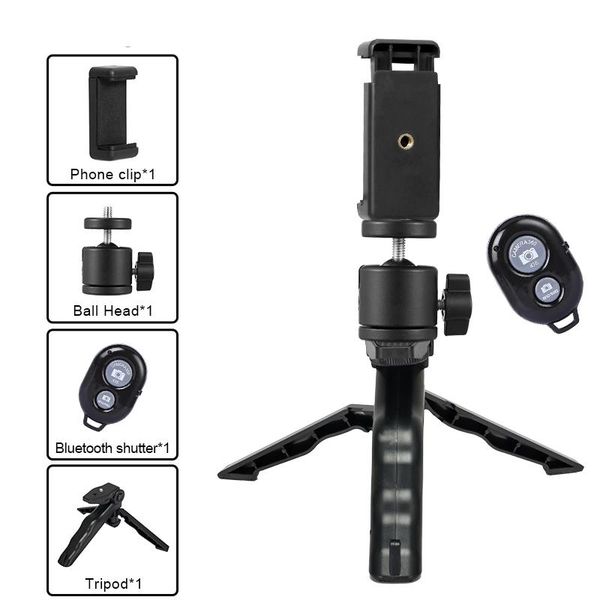 

tripods mini tripod 360" rotation desk& handle stabilizer for mobile phone camera cell monopod holder clip bluetooth