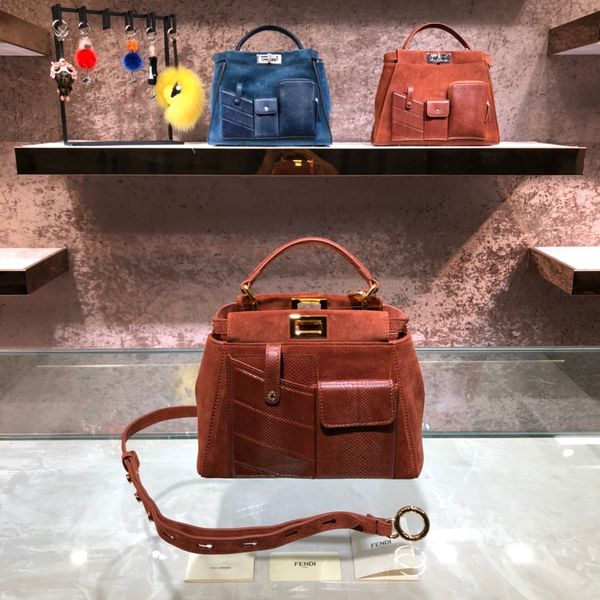 

facotry wholesale brown peekaboo handbag33cm,calf leather,2colors,have many other designs on web,contact me for details