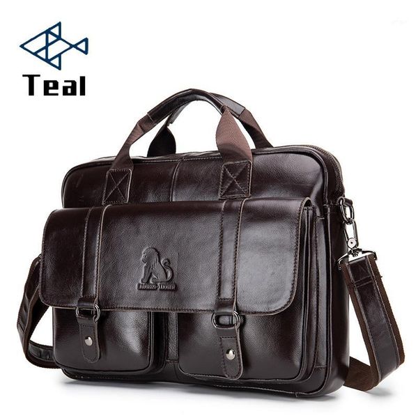 

men's bag briefcase genuine leather office lapbag for men's genuine leather business document man briefcase handbag1