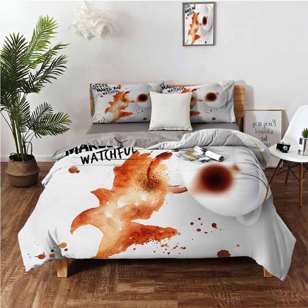 

open wings eagle strong bird with coffee makes you watchful quotebedding 3-piece set