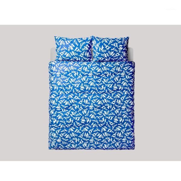 

bedding sets brand100%cotton couples xxoo print comfortable set bed clothes 4pcs duvet quilt cover sheet pillow cases1