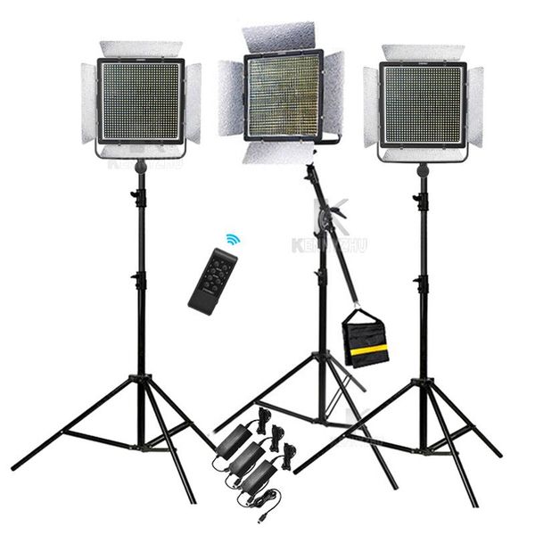 

yongnuo 3x yn10800 81w led video light bi-color 3200-5500k/5500k white cri95+ stand bar boom pgraphy film fill lighting kit