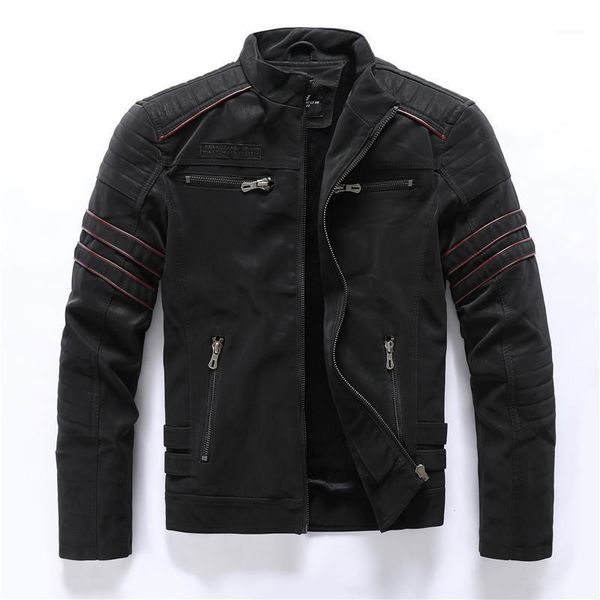 

autumn winter men's leather jacket casual fashion stand collar motorcycle jacket men slim pu leather coats1, Black;brown