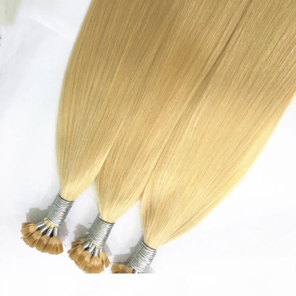 

14-24inch 1g strand ,100strands pre-bonded flat tip hair extension 100% indian hair italian keratin capsule hair color 613, Black