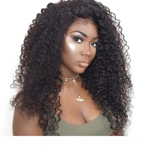 

lace front human hair wigs african american kinky curly hair full lace wigs for black women indian virgin hair, Black;brown