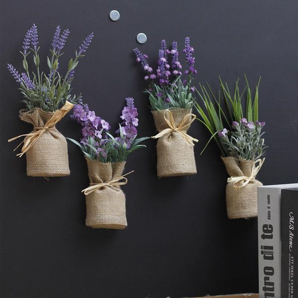 

decorative flowers & wreaths simulation plant refrigerator magnets bonsai magnet potted sticker home decoration
