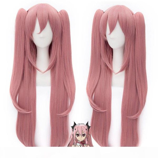 

gt;&gt;&gt; pink long hair cosplay wig with headdres, Black;brown