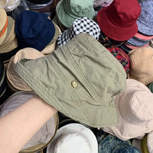 

new short cotton fisherman's in front and back, korean version, pure color, elegant temperament, versatile hat, sunshade hat, Blue;gray