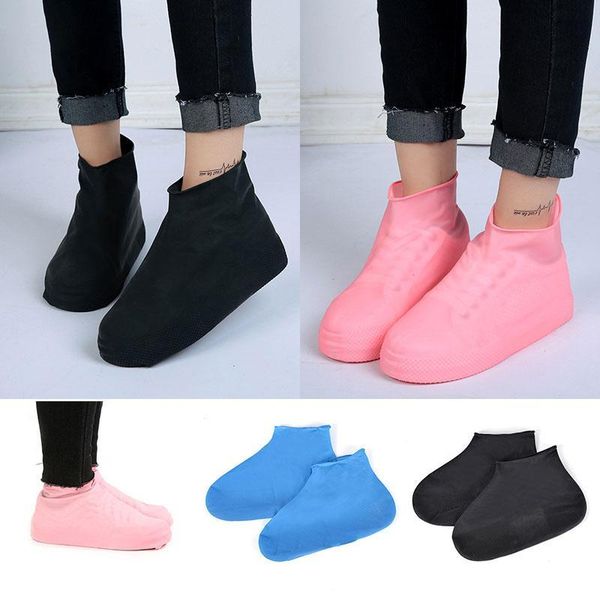 

1 pair reusable latex waterproof waterproof rain shoes covers slip-resistant rubber rain boot overshoes sml shoes accessories bbywtg