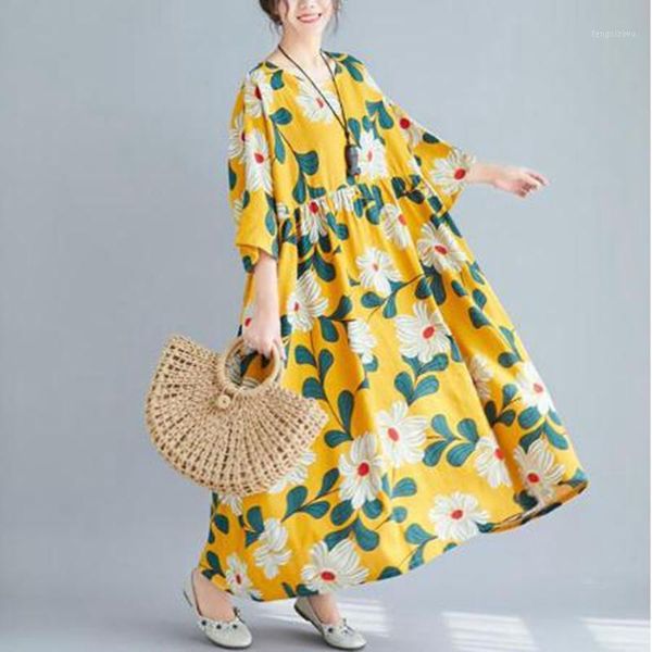 

maternity dresses 2021maternity dressplus size short sleeve summer for women yellow dress oversized floral boho women's dress1, White