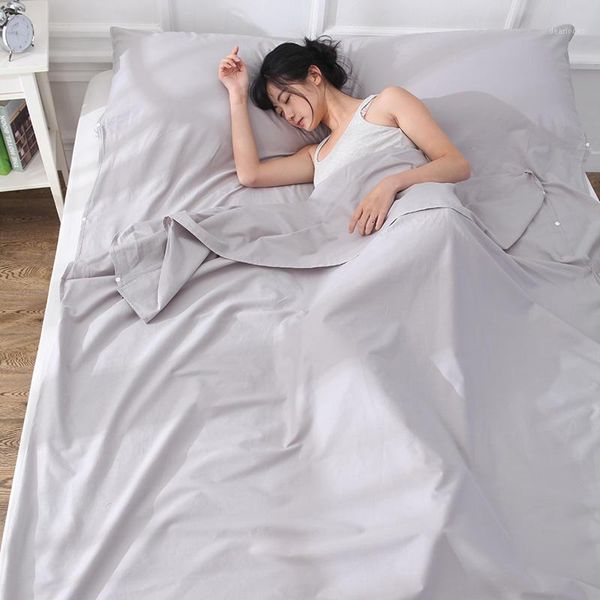 

100% cotton bed sleeping bag for travel and outdoor camping clean people and easy to carry for children adult1