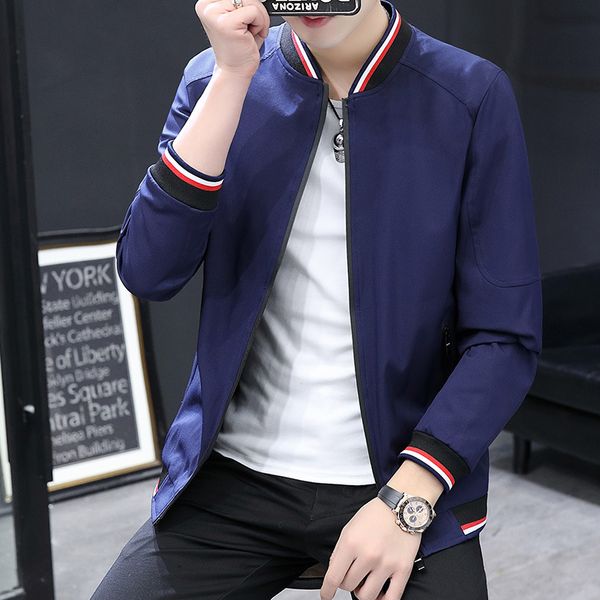 

casual jacket men's fashion autumn loose versatile handsome simple college students like, Black;brown