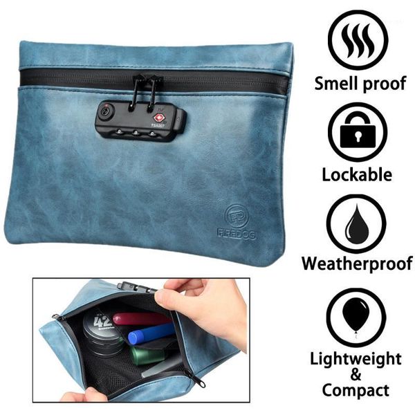 

smell proof bags with combination lock leather smoking odor stash waterproof container storage case1