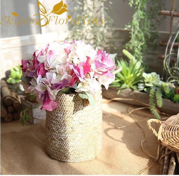 

decorative flowers & wreaths artificial hydrangea amazing colorful fake diy silk for home decoration wedding party table1