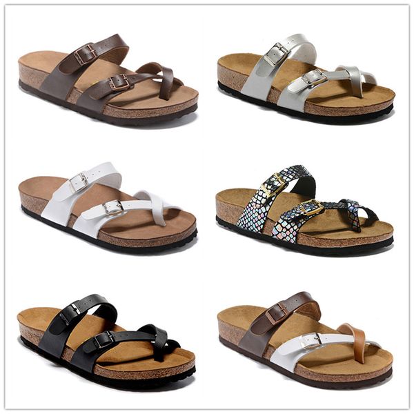

mayari brand men and women cork slippers breathble flip flops summer brik beach sandals fashion buckle genuine leather casual sandals