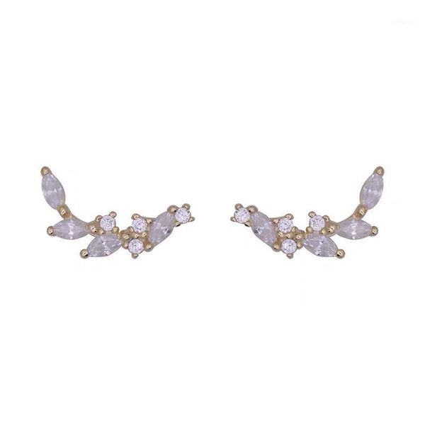 

dangle & chandelier 925 sterling silver earring fashion small zircon flower star curved arc mini stud trend woman girl ear jewelry1