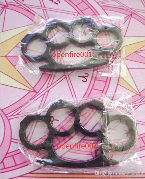 

10pcs silver and black thin steel brass knuckle dusters,self defense personal security women's and men's self-defense pendant fitn