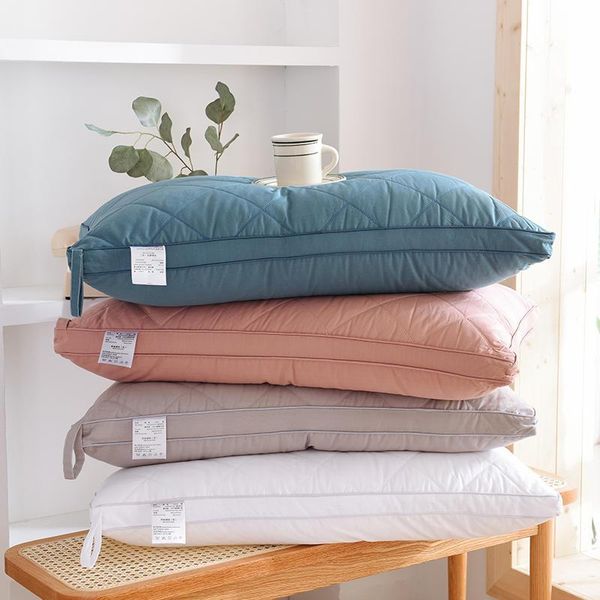 

bonenjoy 1 pc soft pillow cotton poduszka solid color home bedding skin-care health comfortable bed neck fatigue relief 48x74