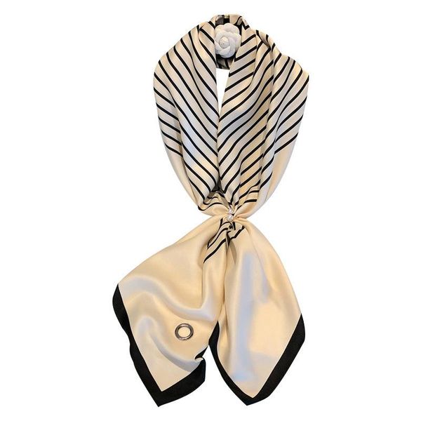 

2020 новый европейский и американский ветер солнцезащитный черный и белый геометрический узор полосатый площади шарф дикий 90см шелковый шар, Blue;gray