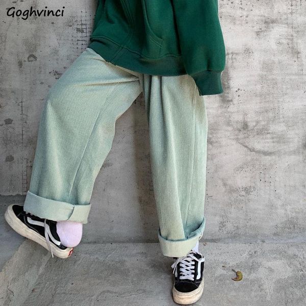 

pants womens oversize retro high waist wide leg trousers corduroy ins harajuku students korean style couple streetwear vintage1, Black;white