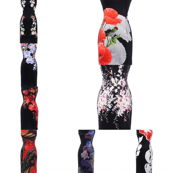 

slim fit and slim in dress skirt pencil skirtsummer 2019 no sleeve printed dress knitted hip pencil skirt 22 colors e8hdj, Black;gray