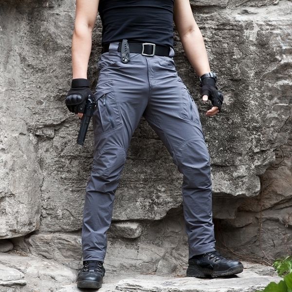

summer stretch quick dry duty work flexible casual pants man army military trousers men's tactical cargo pants women 201126, Black