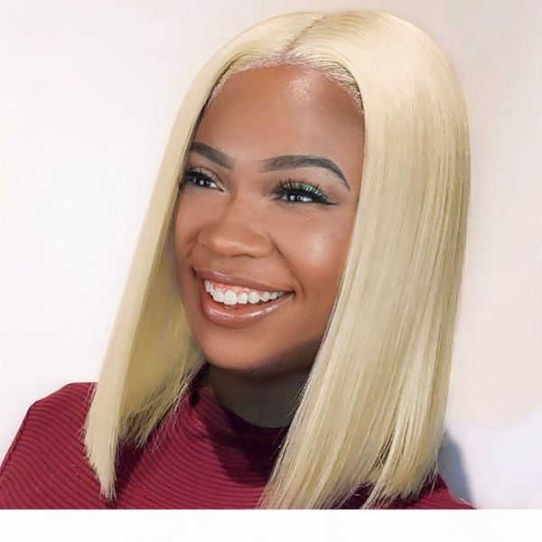

blonde human hair full lace wigs 613 straight lace front wigs transparent lace full end peruvian hair bob wigs, Black;brown
