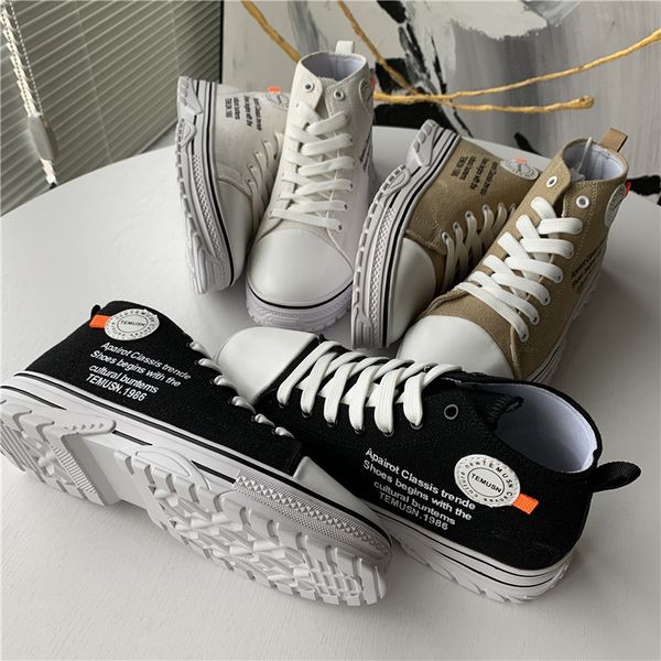 

welfare knows the goods, old fans roll high canvas directly, women's early autumn color lettered sports shoes