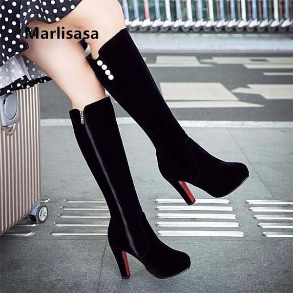 

women fashion black long boots ladies casual red high heel knee boots female autumn & winter comfy g3075