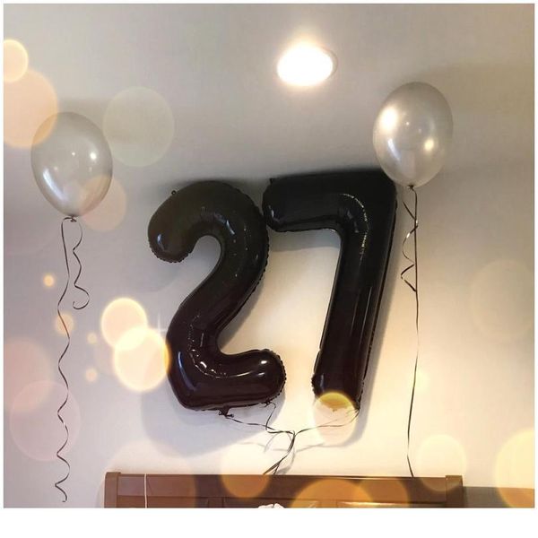 

40inchblack balloon banner 18 21 30 40 50 60 birthday party decoration birthday letter number foil balloon kid sqcivu