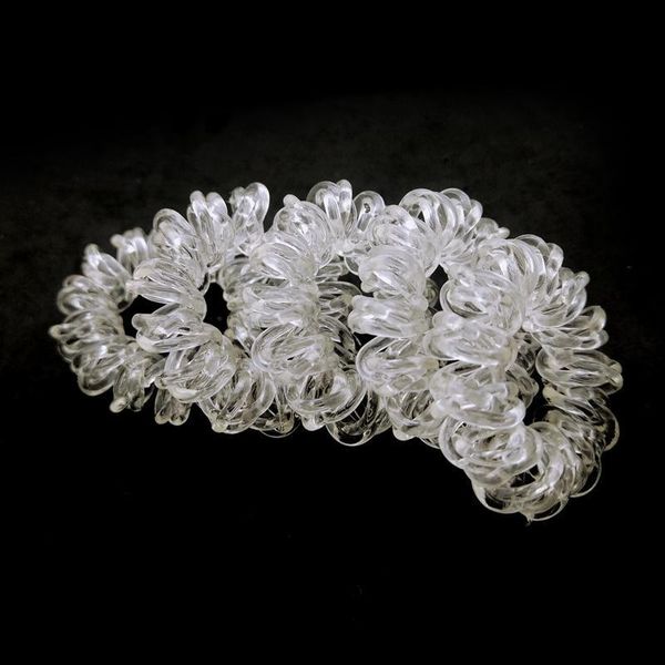 

3.5 cm transparent braided hair bands elastic rubber telephone wire ties plastic rope accessory q bbywha