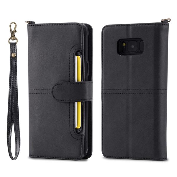 

for galaxy s8 multifunctional detachable magnetic horizontal flip leather case with card slots holder wallet p frame