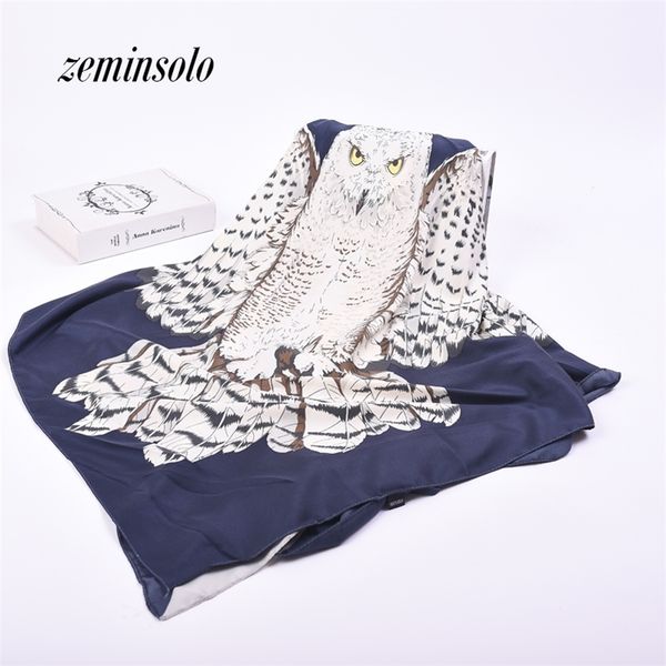 

women scarves bandana new arrival fashion big square silk scarf satin smooth shawl hijab girl gift 130*130cm y201007, Blue;gray