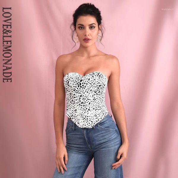 

love&lemonade bandeau bodycon white leopard print (with support) lm81760-21