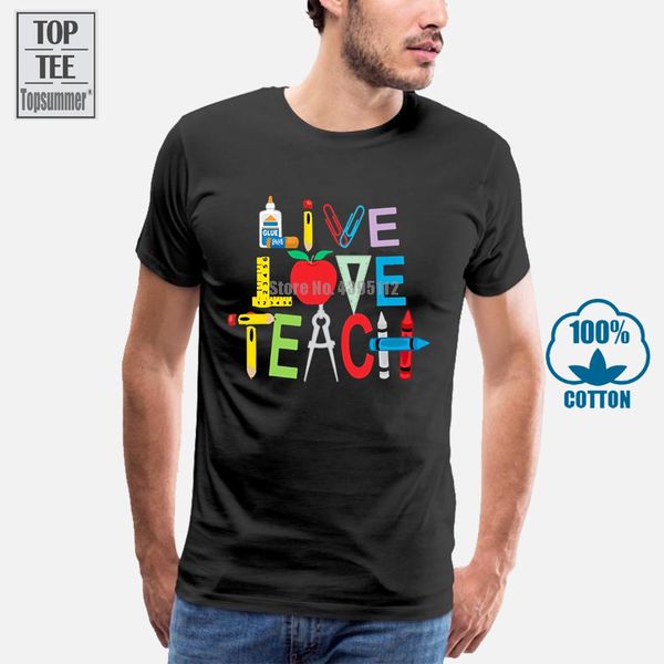 

live love teach funny kindergarten teacher t shirt men brand clothihng fashion mens t shirt sport hooded sweatshirt hoodie