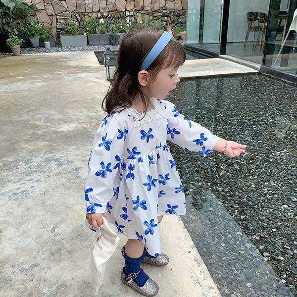 

j7pil autumn 2020 medium new 0admq cotton small skirt girlsdress and fragmentary lace children's korean square neck lace baby skirt chi, Black;gray