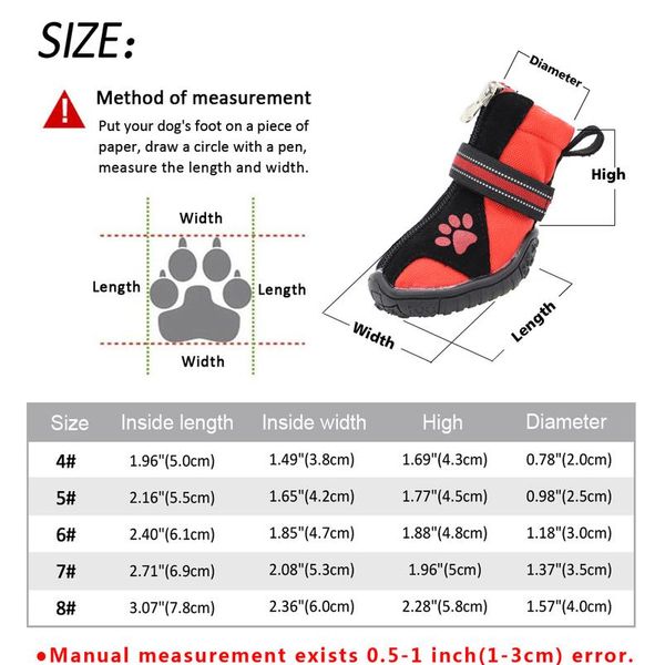 

4pcs pet dog shoes waterproof reflective dog boots outdoor snow rain shoes anti-slip socks footwear for medium large do bbyhir