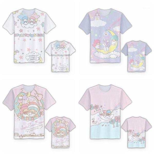 

2020 1pcs little twin star fashion anime t-shirts casual shirt short sleeve summer customized t-shirt new cool1, White