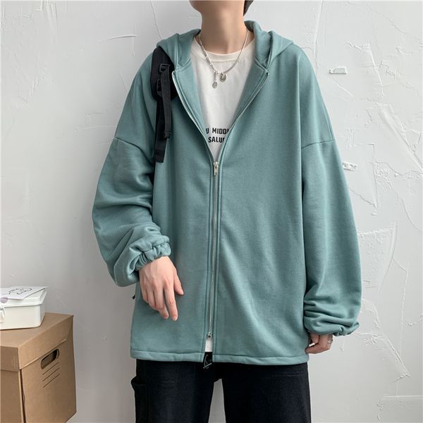 

2020 solid color autumn oversize hoodie harajuku plus basic winter sweatpants long casual sleeve thicken with, Black