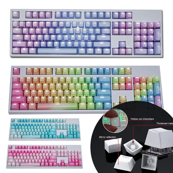 

104pcs pbt backlight color matching keycaps stylish personalized replacement keycaps for mechanical keyboard