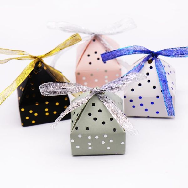

10pcs/lot creative pyramid bronzing candy box wedding favor boxes gift box party supplies baby shower birthday favors gift1