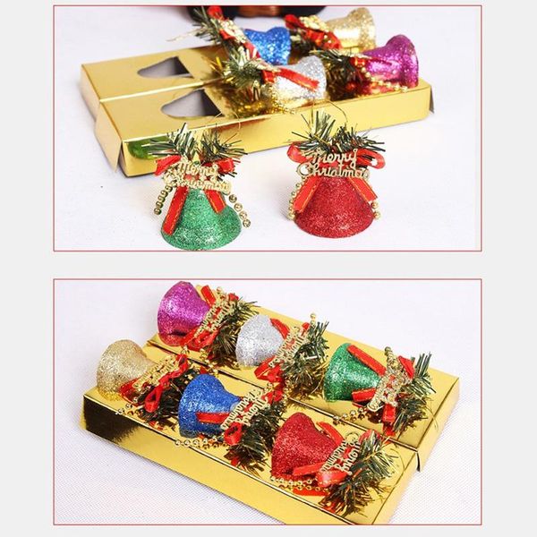 

6pcs color plastic bells christmas tree accessories christmas bells tb sale