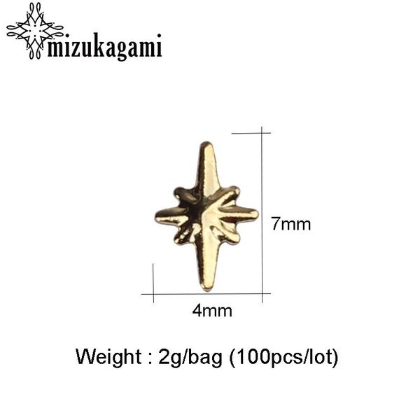 

100 шт. лот золотой зинк сплав металлические металлические звезды уф гель украшения украшения шуси для diy уф подвески ювелирные аксессуары, Black