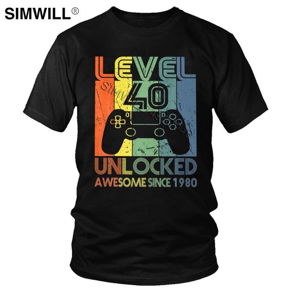 

awesome since 1980 40 birthday for level 40 unlocked short sleeves round collar apparel sport hooded sweatshirt hoodie men t shirt