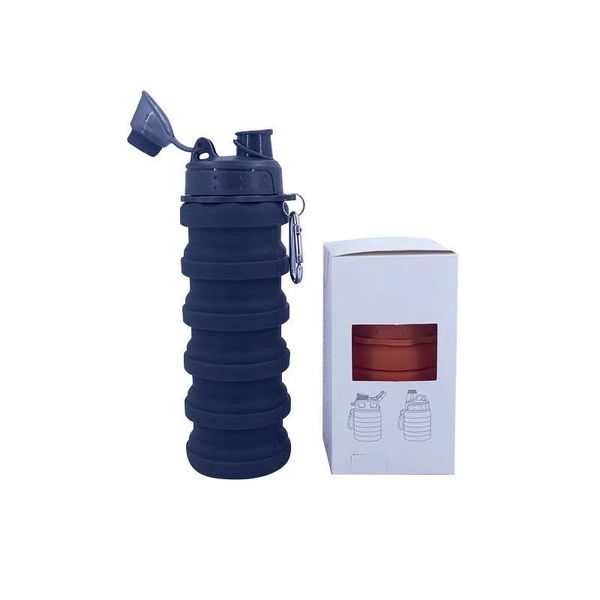 

2021 new foldable silicone telescopic cup outdoor mountaineering travel portable sports kettle gift bottle500ml56868686868686868686868686865