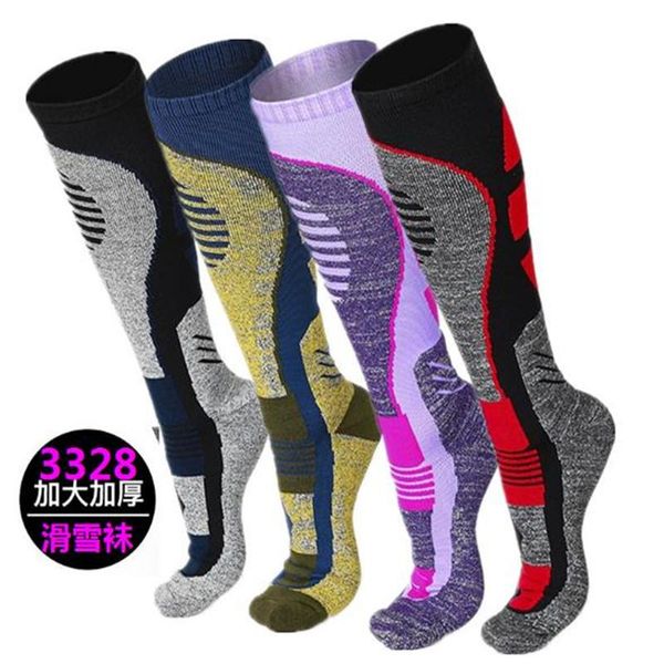 

sports socks 2 pairs/lot r-bao skiing rb3328 nylon men women warm outdoor hiking, Black