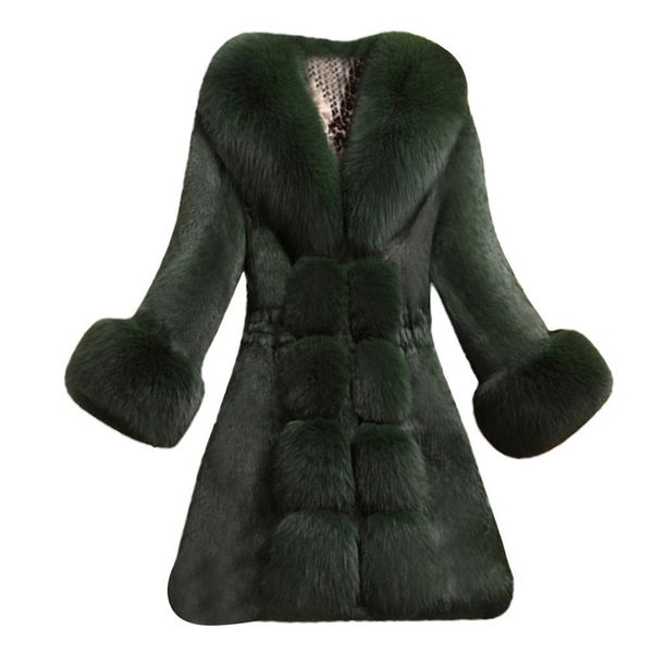 Cappotto invernale Donne Regular Rayon Peluche Peluche Colore solido Faux Fur Coat Cappotti regolari con vino verde Nero Bianco Quattro colori per scegliere LJ201202